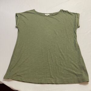 Fat Face Dark Olive Green T-Shirt Blouse Top Size 8
